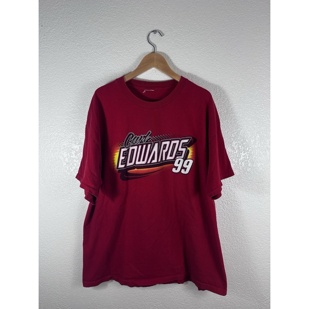 Y2K NASCAR Carl Edwards 99 Office Depot Mens Red Shirt XL Racing Preowned